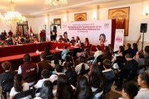 Rocío Pérez Cruz durante la instalación de la Red de Impulsores de Derechos de Niñas, Niños y Adolescentes