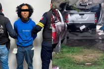 La camioneta fue robada con violencia en San Mateo Otzacatipan y habría sido usada en otro atraco en Santa Ana Tlapaltitlán.