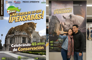 Anuncio del Parque Ecológico Zacango en andenes del Metro de la Ciudad de México, como parte de la campaña “¡Más cerca de lo que pensabas!” por su 45 aniversario