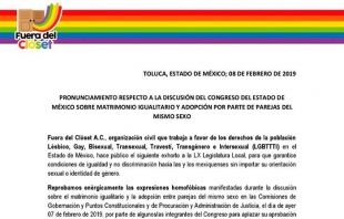 Reprueba comunidad gay expresiones homofóbicas de dos diputados