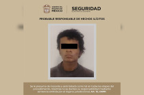 Jhonatan “N” de 25 años de edad, fue presentado en el Centro de Justicia para las Mujeres, con Sede Toluca.