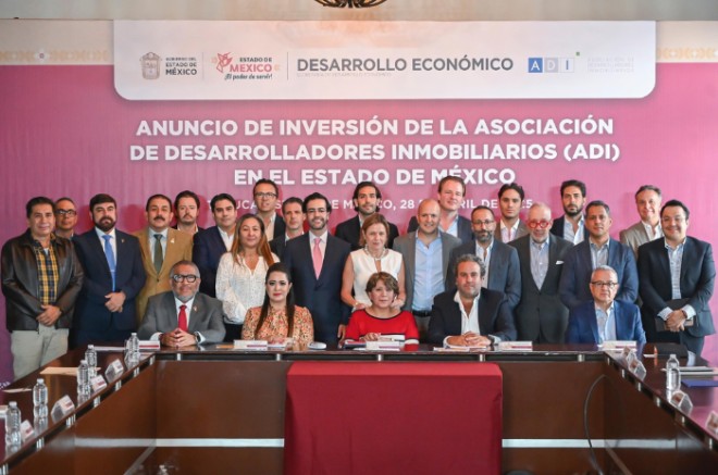 Autoridades estatales y empresarios de la ADI anuncian histórica inversión inmobiliaria en el Estado de México.