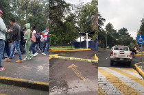 Estudiantes desalojados inmediaciones de la FCPyS de la UNAM.