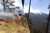 Gran cantidad de humo que se aprecia desde la carretera Jiquipilco-Ixtlahuaca