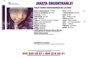 Ficha de búsqueda emitida para localizar a la menor de 13 años, vista por última vez en San Jerónimo.