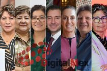 Delfina Gómez, Hilda Salazar, Patricia Zarza, Elías Rescala, Claudia Sheinbaum, David López, Juana Bonilla