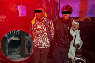 Elementos de la SSEM y la Policía Municipal capturaron a Ernesto “N” e Isaac “N”, de 28 y 39 años, tras un intento de robo en una purificadora de agua en la colonia Vicente Guerrero.