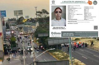 Familiares y amigos de Melanie Estrella Enriquez Escamilla bloquean la avenida Central.