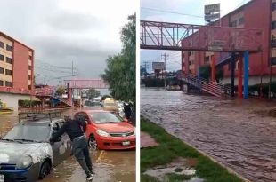 #Video: Caos por inundación en la México-Texcoco