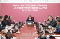 La mandataria mexiquense encabezó la Mesa de Coordinación para la Construcción de la Paz, la número 123 del año.