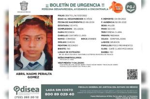 Sin pistas de Abril Naomi, jovencita desaparecida en #Toluca