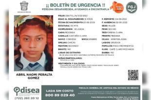 Sin pistas de Abril Naomi, jovencita desaparecida en #Toluca