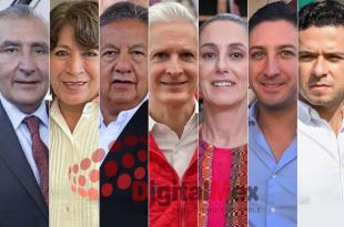 Adán Augusto López, Delfina Gómez, Higinio Martínez, Alfredo del Mazo, Claudia Sheinbaum, Rodrigo Jarque, Rafael Díaz