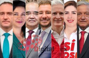 Rodrigo Martínez, Martha Hilda González, Maurilio Hernández, Elías Rescala, Alfredo del Mazo, Melissa Vargas, AMLO