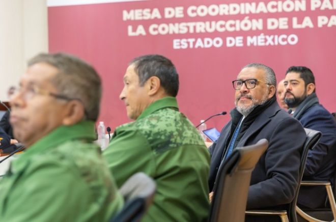 Duarte Olivares preside la Mesa de Coordinación para la Construcción de la Paz, con la representación de la Gobernadora Delfina Gómez Álvarez.