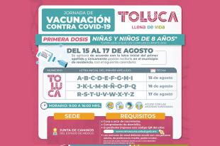 En ambos casos la vacunación será exclusiva para residentes de cada municipio y las sedes de la jornada operarán de 09:00 a 16:00 horas.