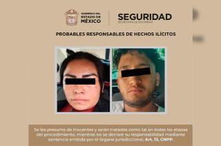 Una denuncia ciudadana permitió a elementos de la Secretaría de Seguridad del Estado de México detener a un hombre y una mujer que presuntamente distribuían droga en calles del Barrio Alfareros.