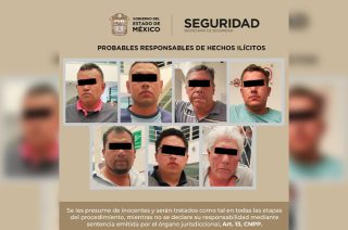 Siete presuntos implicados en el robo de material metalúrgico fueron asegurados en Tequixquiac durante un operativo.