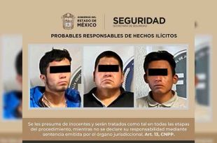 Uniformados detuvieron a Julio “N” de 25, Juan “N” de 22 y Alejandro de “N” de 46 años de edad.