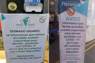 #Edomex: Colocan avisos sobre hospitales saturados por #Covid-19