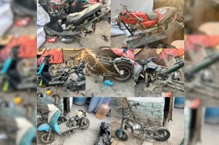 Motocicletas robadas y desmanteladas encontradas durante un operativo en Ecatepe