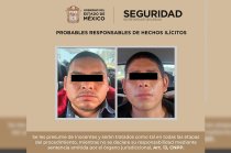 Elementos de la Secretaría de Seguridad del Estado de México y policías municipales de Toluca realizaron un operativo que derivó en la detención de dos hombres y el aseguramiento de envoltorios con una sustancia con características de cristal.
