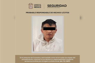Christian “N”, de 32 años, fue detenido por elementos de la Secretaría de Seguridad del Estado de México tras el rescate de una menor que presuntamente mantenía privada de la libertad.