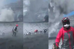 #Video: violan cerco de seguridad del Popocatépetl, subieron al cráter