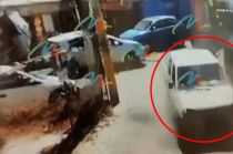 #Video: Empleado de Ecatepec choca vehículo oficial y trata de huir