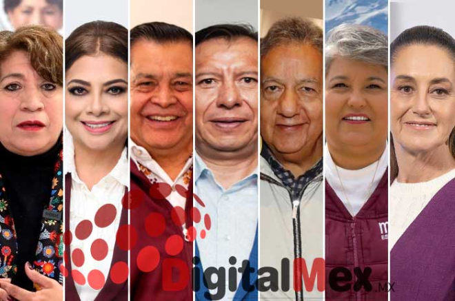 Delfina Gómez, Clara Brugada, Juan Hugo de la Rosa, Odilón López, Higinio Martínez, Luz Ma. Hernández, Claudia Sheinbaum