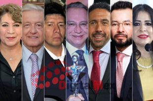 Delfina Gómez, AMLO, Marco Antonio Sandoval, Raymundo Martínez, Mauricio Massud, Gilberto Sauza, Laura González