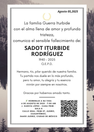 Esquela Sadot Iturbide Rodríguez