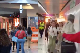 El flamazo desató pánico entre pasajeros, obligando a evacuar rápidamente trenes y andenes.