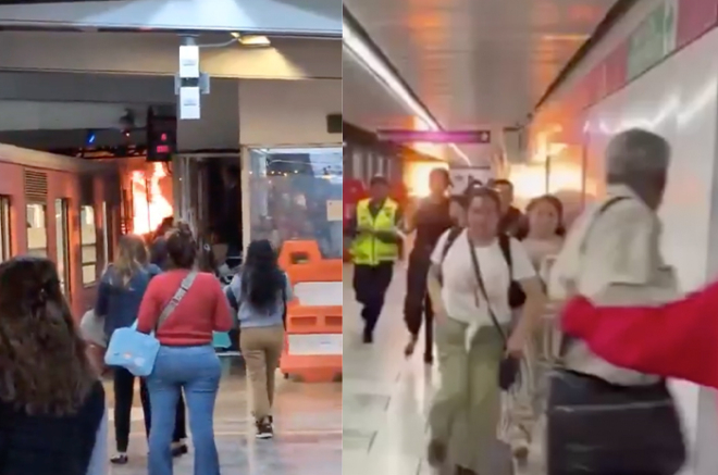 El flamazo desató pánico entre pasajeros, obligando a evacuar rápidamente trenes y andenes.