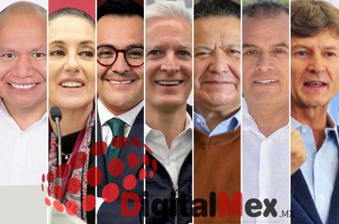 Raciel Pérez, Claudia Sheinbaum, Daniel Sibaja, Alfredo del Mazo, Julio Menchaca, Ariel Juárez, Enrique de la Madrid