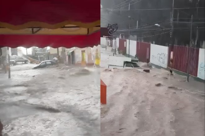 Las fuertes lluvias provocaron corrientes de agua y anegaciones en distintos puntos de Ecatepec y Tlalnepantla.