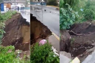 #Video: Alerta gran desgajamiento de tierra en Atizapán