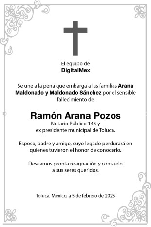 Esquela Ramón Arana Pozos