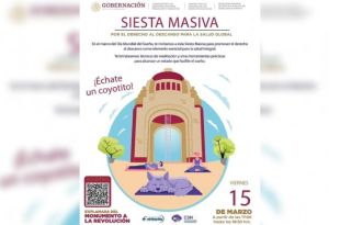 La cita es este sábado 16 de marzo a las 17 horas y terminará alrededor de las 18:30 horas.