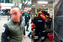 El elemento agredido recibió atención médica en el lugar por paramédicos de Protección Civil y Bomberos