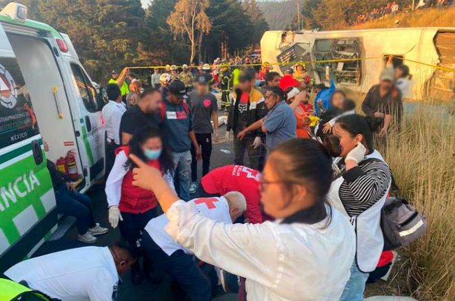 Accidente ocurrido el pasado 6 de abril sobre la carretera México-Toluca