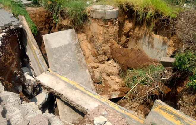 Lluvias generan socavón en Real San Martín, en Valle de Chalco