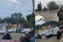Bloqueo de taxistas en los accesos de Tenancingo