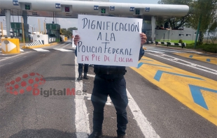Policías federales toman caseta de la Toluca-Atlacomulco en protesta a la Guardia Nacional