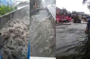 #Video: Se desborda río en Naucalpan; pánico entre la población