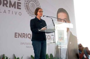 Angélica Moya insta a defender la democracia y afrontar el autoritarismo en Naucalpan.