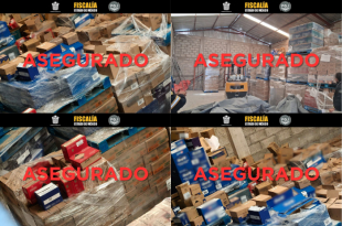 Mercancía de higiene personal asegurada durante un cateo en un inmueble de Tepotzotlán
