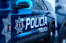 La unidad de valores permaneció en el lugar hasta la llegada de patrullas de la Policía Municipal de Toluca.