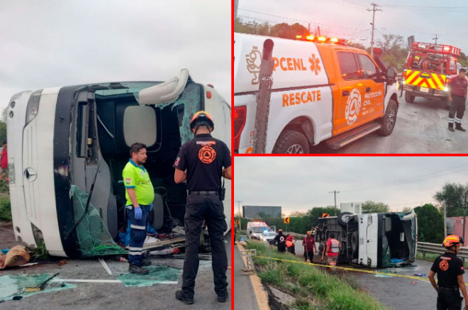 Autoridades reportaron que el conductor perdió el control al tomar una curva peligrosa, provocando que la unidad brincara el camellón.