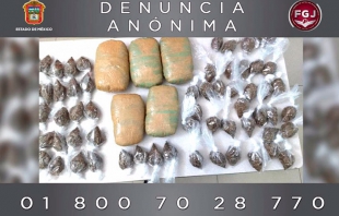 Asegura Fiscalía a presunto narcomenudista con 4 kilos de droga en Neza